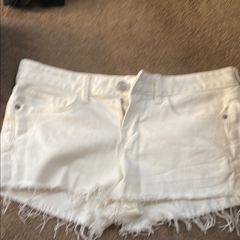 Express White Distressed Jean Shorts